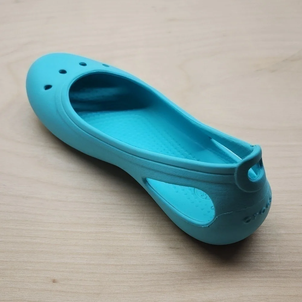 Crocs Kadee Flats Slip On Shoes Sandals Youth Sz J1 Teal 15610 NICE!